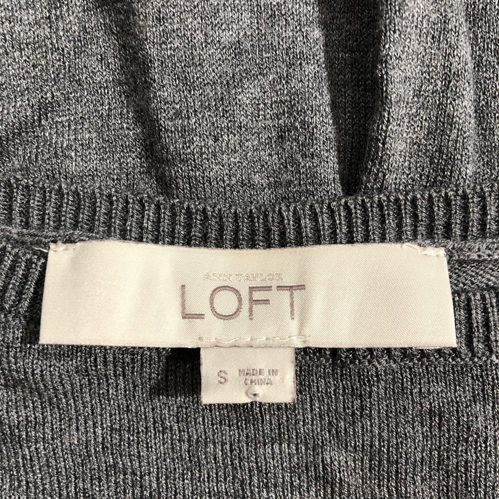 Loft sweater Gray Black Color Block stripe Pleat - Picture 9 of 10